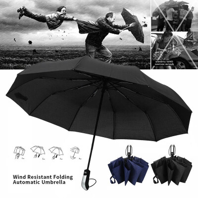 

Willstar Windproof Foldable Automatic Umbrella Large Weatherproof Black Coated 10K Parasol