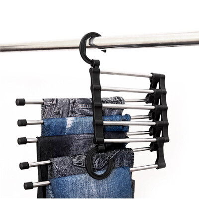 

5 In 1 Portable Multi-function Stainless Steel Pants Racks Trousers Hanger Clothing Storage Organization Drying Hanger