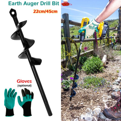 

22cm45cm Planter Garden Auger Spiral Drill Bit Attachment Bulb Plant Post Bedding Planting Auger Tool