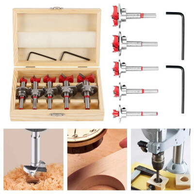 

5pcs Auger Drill Bit Hole Saw for Power Tool High Speed Steel Woodworking Hole Saw Set Wood Drill Bit