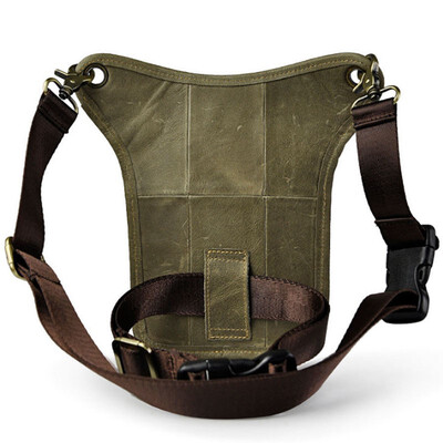 

Men Crazy HorseOil Wax Leather Drop Leg Bag Vintage Motorcycle Travel Cowhide Shoulder Waist Belt Bum Fanny Pack