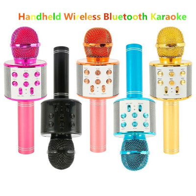 

Handheld Wireless Bluetooth Karaoke WS-858 Microphone USB KTV Player MIC Speaker