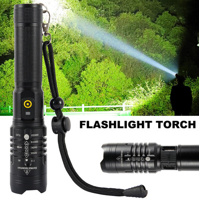 

The New Flashlight LED Spotlight Rechargeable Aluminum Alloy Camping Hunting Flashlight Torch with 18650 Battery