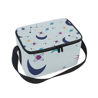 

ALAZA Insulated Lunch Box Space Moon Lunch Bag for Men Women Portable Tote Bag Cooler Bag