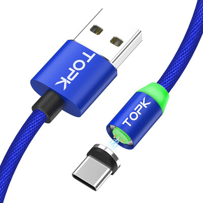 

TOPK Newest Upgraded Magnetic Cable Quick Charging USB Type C Cable Data Sync Fast Charging Type-C USB C For Samsung Xiaomi