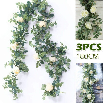 

13PCS 180cm Artificial Eucalyptus Garland Hanging Rattan Wedding Greenery Home Party Decorations Hotel Cafe Decor