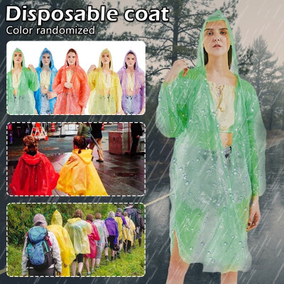 

10pcsset Random Color Disposable Adult Emergency Waterproof Rain Coat Poncho Hiking Camping