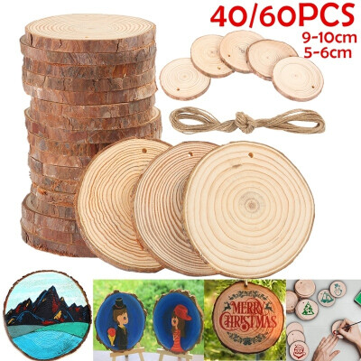 

20304060PCS 5-6cm9-10cm Natural Color Wood Slices Round Log Discs for DIY Crafts Home Wedding Christmas Decorations