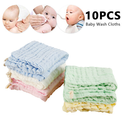 

102030pcs Newborn Baby Wash Cloth Face Hand Towel Cotton Gauze 6 Layers Saliva Towel