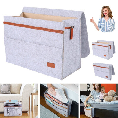 

Sofa Bedside Storage Caddy Hanging Bag Felt Organizer Pocket Book Holder Home