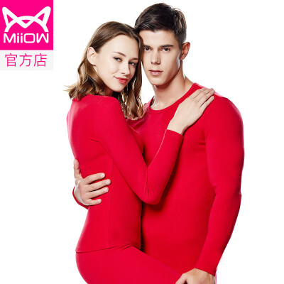 

Cat Man MiiOW thermal underwear men&women warm winter slim breathable ladies comfortable close-fitting autumn clothes long pants warm set two-piece Chinese red