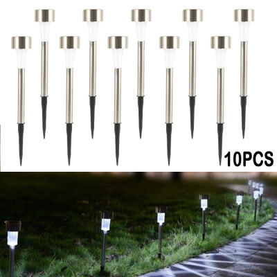 

10Pcs LED Solar Garden Light Outdoor Waterproof IP65 Stainless Steel LED Solar Lawn Light Pathway Landscape Lighting for Yard