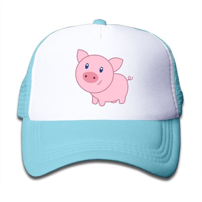 

Oiir Ooiip Cute Pink Pig Boy-Girl Adjustable Mesh Baseball Cap Kids Trucker Hats