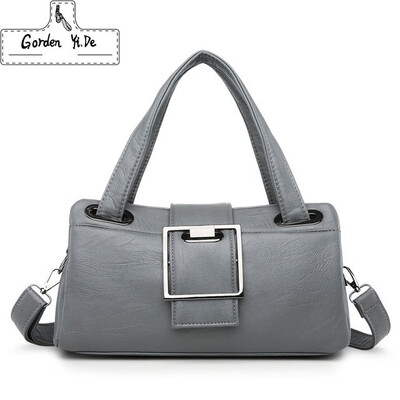 

Brand Women Casual Boston Bag 2019 Luxury Handbags Women Leather Messenger Bags Designer Ladies Crossbody Handbag New Year Gift