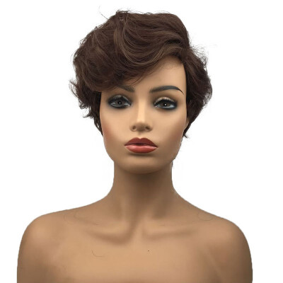 

StrongBeauty Short Wavy Brown Synthetic Wigs for Women Natural Looking