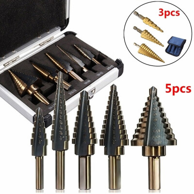 

Willstar 3pcs HSS Step Cone Drill Titanium Coated Hole Cutter Bit Set