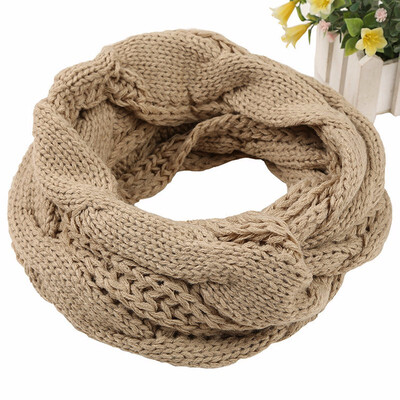

Guttavalli Women Ladies Winter Knitted Ring Shawl Crochet Snood Tube Loop Scarf Solid Stripes Geometric Warm Infinity Soft Wraps