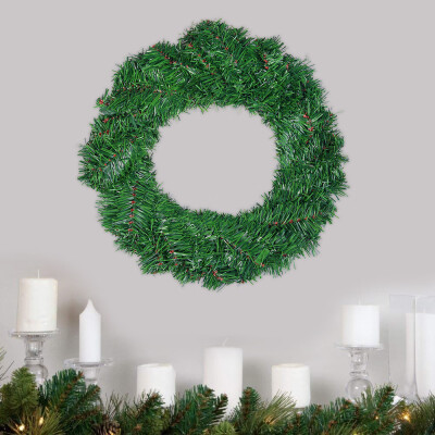 

Willstar 30CM Fir Wreath Door Wreath Christmas Wreath Artificial Wreath Advent Wreath Green