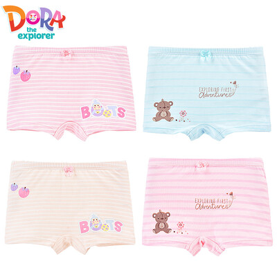 

Dora DORA cotton childrens underwear female baby child girl young childrens clothing boxer shorts shorts head DR048 4 strips 130 for height 120-130