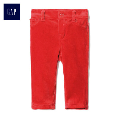 

GAP flagship store baby girl simple style solid color skin suede casual pants 187254 positive red 6-12M