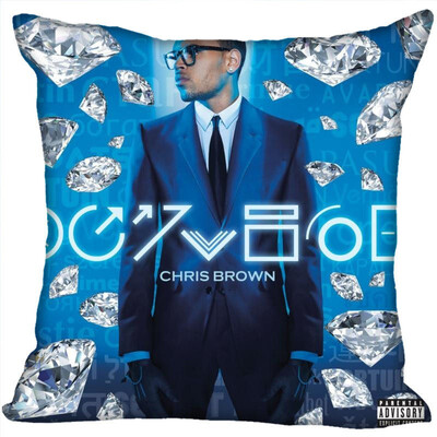 

Chris Brown Pillow Cover Bedroom Home Office Decorative Pillowcase Square Zipper Pillow Cases Satin Fabric No Fade 35x35CM 35x35CM