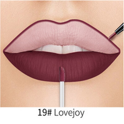 

Fashion Women 20 Colors 2 In 1 Lip Gloss&Lip Liner Matte Liquid Lipstick