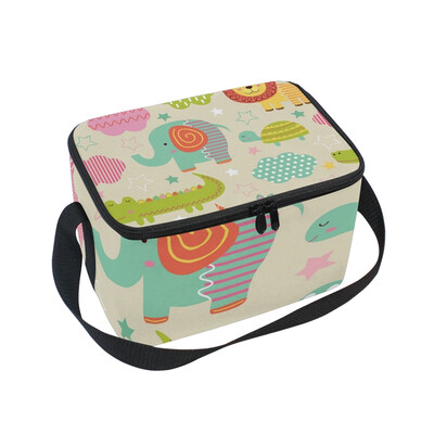 

ALAZA Lunch Box Insulated Lunch Bag Large Cooler Baby Jungle Animals Tote Bag