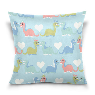 

ALAZA Throw Pillow Cover 16 X 16 inch Christmas Gift Cushion Cover with Dinosaurs Pattern Printed Pillowcase