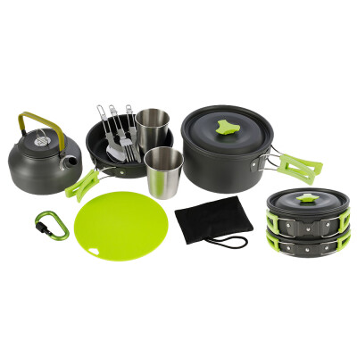 

Willstar 11PCSSet Camping Cookware Kit Outdoor Aluminum Lightweight Camping Pot Pan Cooki