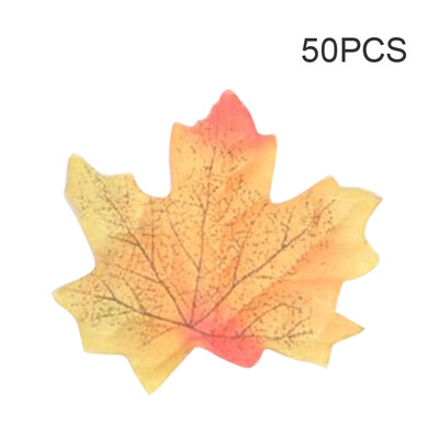 

50Pcs Simulation Plant Photo Shoot Props Fake Silk Autumn Maple Leaves Artificial Fall Leaf Table Door Fall Wedding Party Birthday