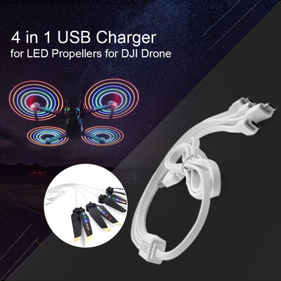 

4 in 1 USB Cable Android Charger for LED Propellers DJI Mavic Pro Air Spark Phantom Series Drone