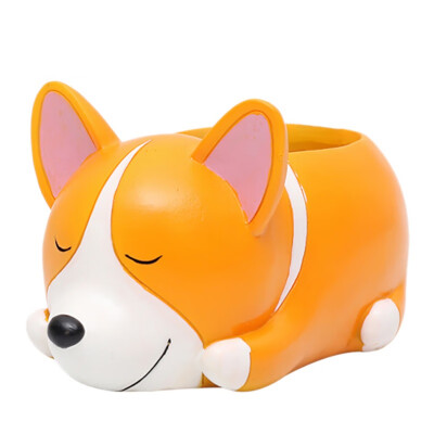 

Creative Flower Pot Cartoon Dog Planter Puppy Resin Planters Pots For Flowers Flower Desktop Macetas Home Garden