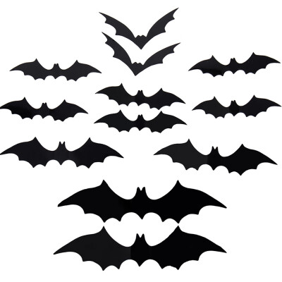 

Willstar 3D Bats Wall Stickers Vinyl Window Party Outsides Yard Decor Halloween