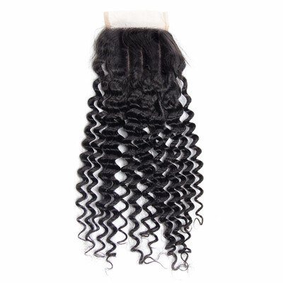 

Nami Hair Wholesale Price 4x4 Lace Closure Brazilian Remy Human Hair Deep Wave Free Middle Three Part Human Hair Closure