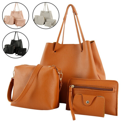 

Willstar 4Pcs Women Pattern Leather HandbagCrossbody BagMessenger BagCard Package