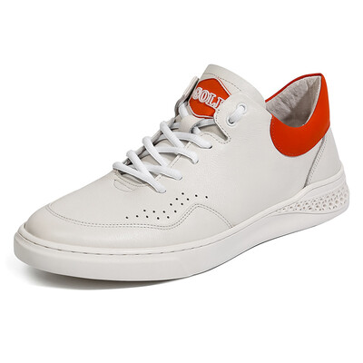 

Golf GOLF mens plain leather comfortable&breathable wild street fashion casual shoes GM1814332 white 38