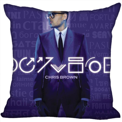 

Chris Brown Pillow Cover Bedroom Home Office Decorative Pillowcase Square Zipper Pillow Cases Satin Fabric No Fade