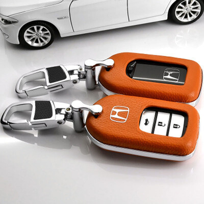 

Top Layer Leather Car Key Case For Honda CRVCIVICAccord 9CITYCrosstourVEZEL Car Key Cover Shell Car Keychain Car Styling