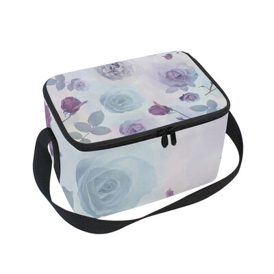 

ALAZA Lunch Box Insulated Pattern With Roses Lunch Bag Large Cooler Tote Bagfor Men Women