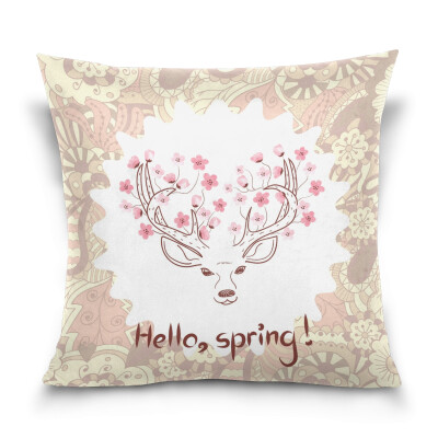 

ALAZA Throw Pillow Cover 16 X 16 inch Cushion Cover with Deer Printed Pillowcase