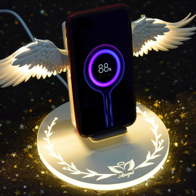 

Angel Wings Wireless Charger 10W Fast Wireless Charger Fast Charging Phone Holder Mount for IPhone Huawei Samsung Android Phone