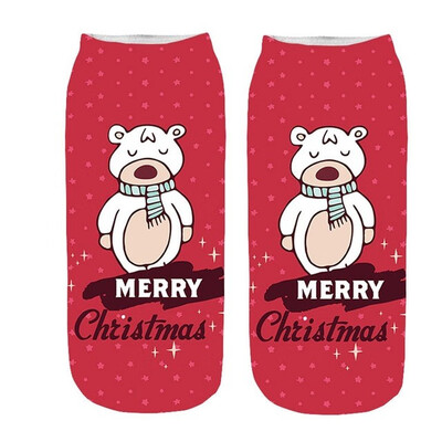 

Christmas Funny Socks Women 3D Cartoon Funny Christmas Crazy Cute Amazing Novelty Print Ankle Socks