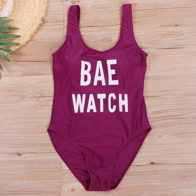 

Sexy Women Swimsuit Bodysuit One Piece Swimwear Letter Print Monokini Bathing Suit