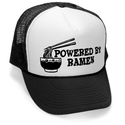 

Megashirtz - Powered by Ramen - Vintage Style Trucker Hat Retro Mesh Cap