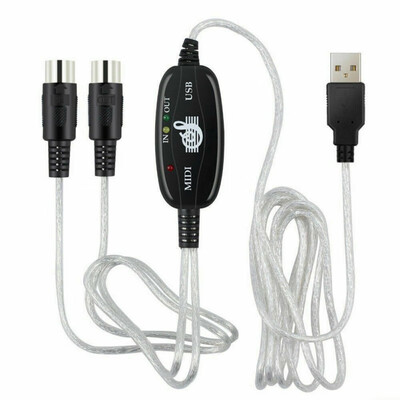 

New USB Cable To MIDI PC To Synthesizer Microphone Keyboard Converter Adapter For Home Music Studio