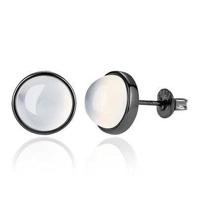 

White Stone Stud Earrings For Women Black Fashion Jewelry 2019 New High Quality Korea Trendy Accessories WHG70