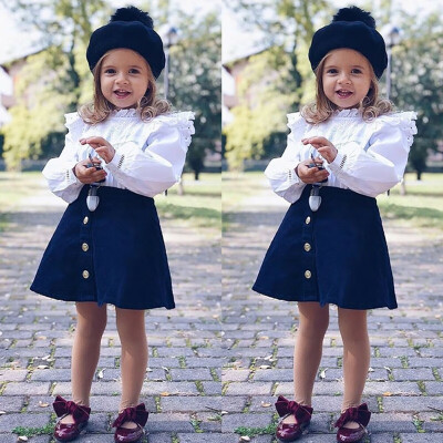 

Willstar 2019 Autumn&Winter New Girls Fashion Long-sleeved Shirt Skirt Suit