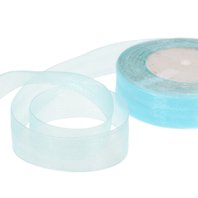 

25mm 50 YardsRoll Silk Organza Transparent Ribbon DIY Making Christmas Ribbons for Wedding Party Decoration Webbing Crafts Gifts