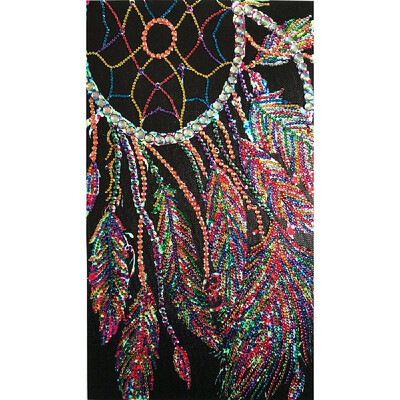 

5D DIY Diamond Embroidery Painting Colorful Dream Catcher Feather of Cross Stitch Partial Diamond Paintings Size 3048cm