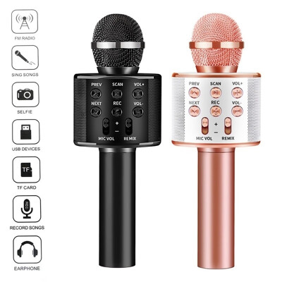 

Creative 1200mAH Wireless Microphone Professional Condenser Karaoke Mic Bluetooth Stand Radio